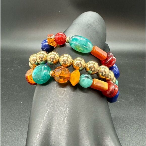 MIXIT Set of 3 Stretch Beaded Bracelet - Picture 2 of 5